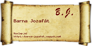 Barna Jozafát névjegykártya